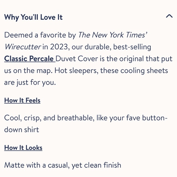 NWT Brooklinen Classic Percale Duvet (King) - Picture 8 of 9